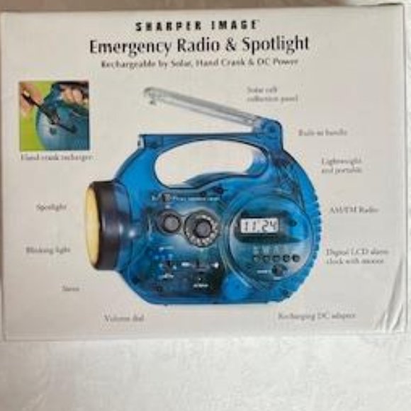Sharper Image Emergency Radio & Spotlight with Hand Crank - Picture 6 of 11